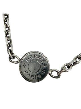 Hermes Necklace Mini Series Pendant Accessory 925 Sterling Silver Vintage